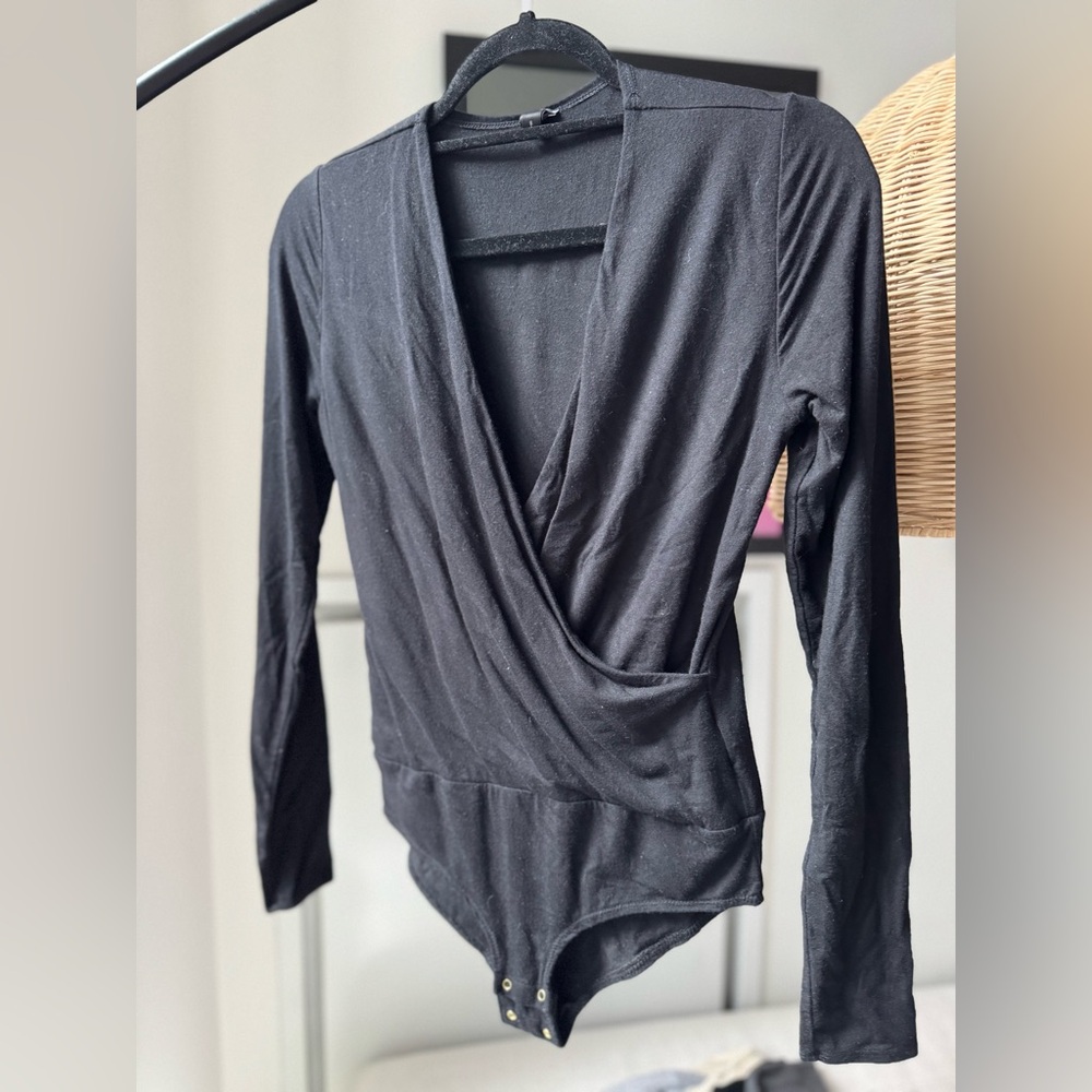 J. Crew Black Women's Wrap Top/ Bodysuit